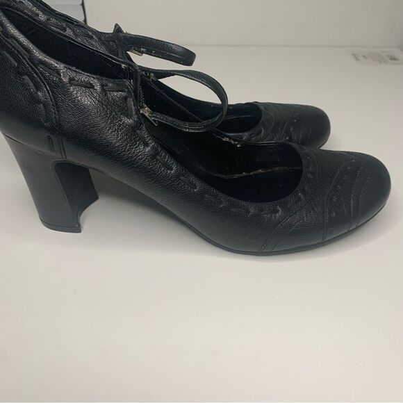 Franco Sarto Black Leather Mary Jane Heels Size 9.5 - Picture 4 of 13